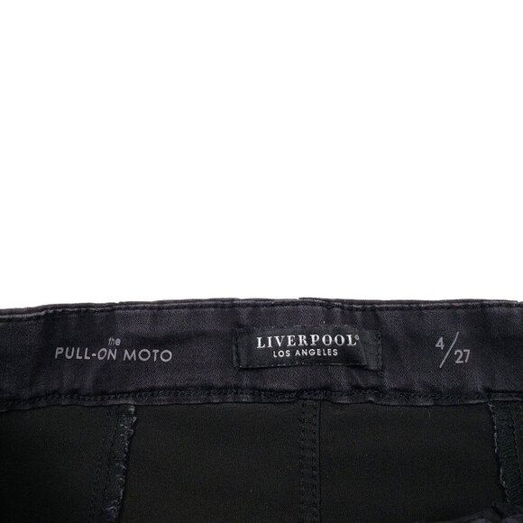 Liverpool Moto‎ Jeans Womens 4 Black Pull On Mid Rise Ankle Zipper - Picture 8 of 10